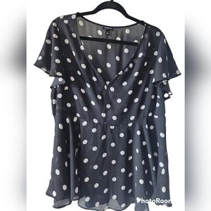 TORRID Size 1 black and white polka dot
